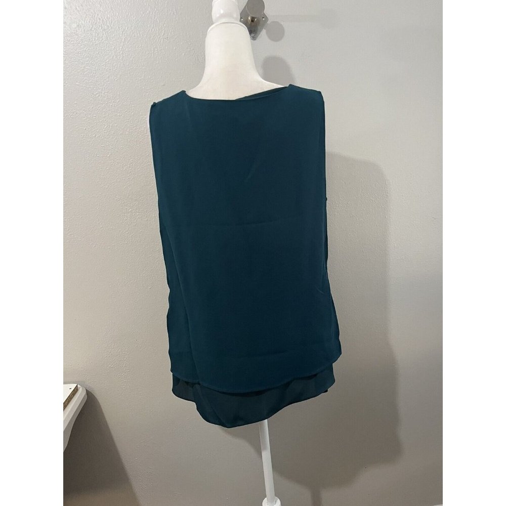 City Chic Teal Jade Sleeveless Layered Blouse Size 18 - Picture 7 of 10